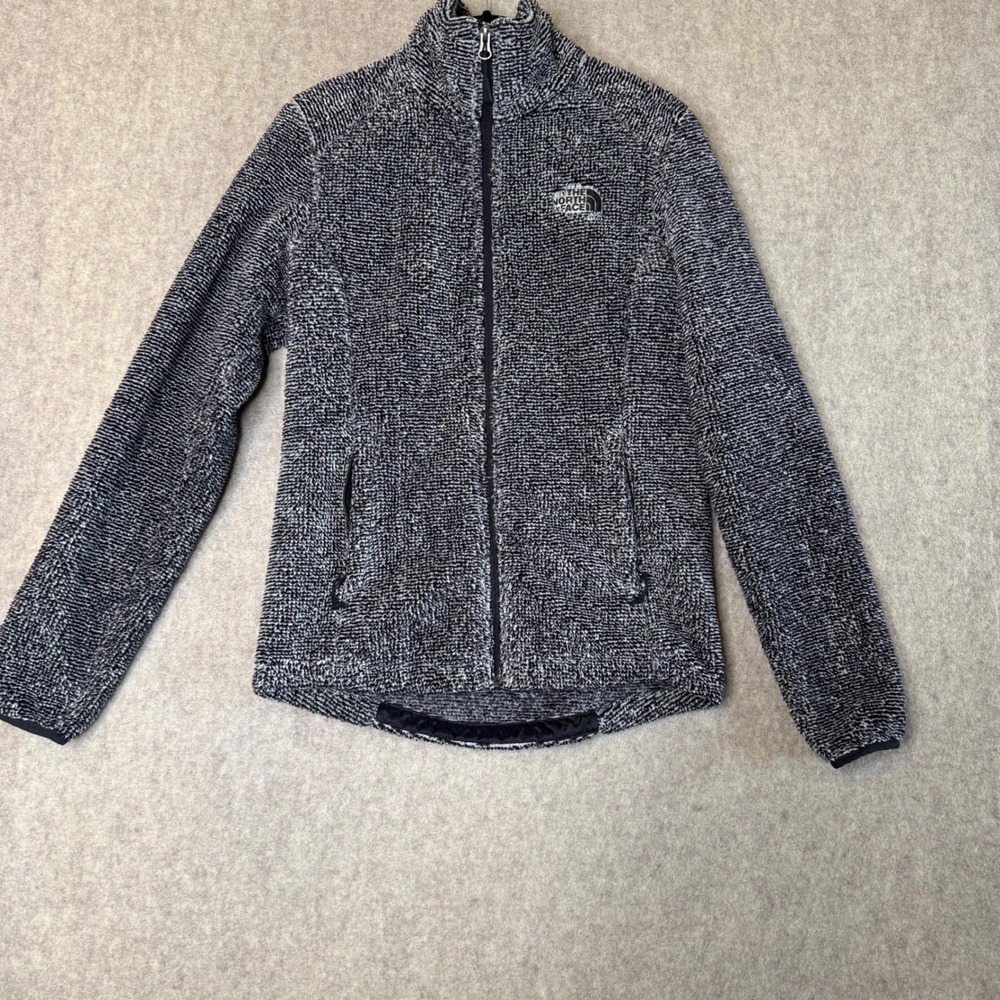 The North Face Osito Fleece Jacket Womens XS Black White Slim Fit Full Zip Cozy